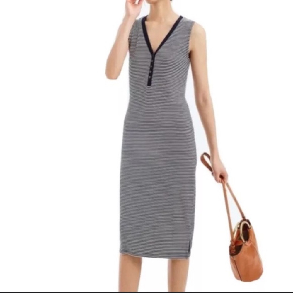 J. Crew Stripe Henley Midi Dress